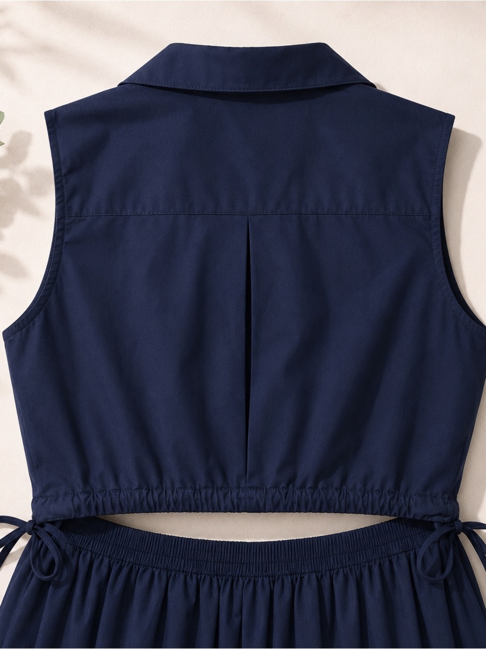 Calvin Klein Navy Sleeveless Maxi Dress with Collared V-Neck - Picture 5 of 7